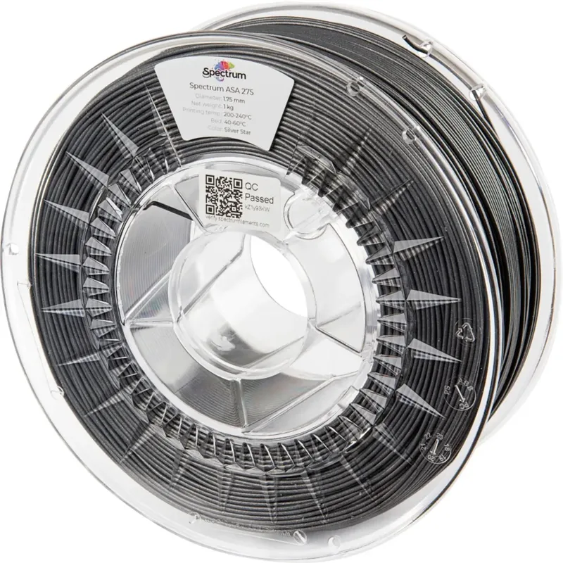 Spectrum Filaments 80308 ASA 275 SILVER STAR Filament ASA schlagfest, witterungsbeständig, UV-beständig 1.75 mm 1000 g Silber 1 St. von Spectrum Filaments – Produktfoto