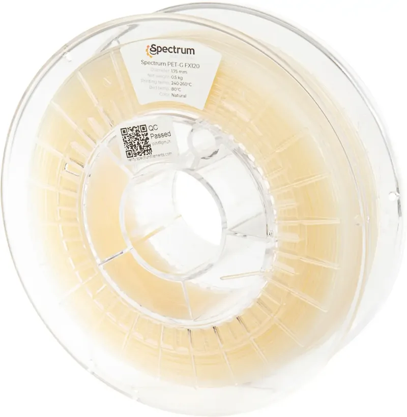 Spectrum Filaments 80416 PET-G FX120 Filament PETG hitzebeständig, flexibel, geruchsarm, chemisch beständig 1.75 mm 500 g Natur 1 St. von Spectrum Filaments – Produktfoto