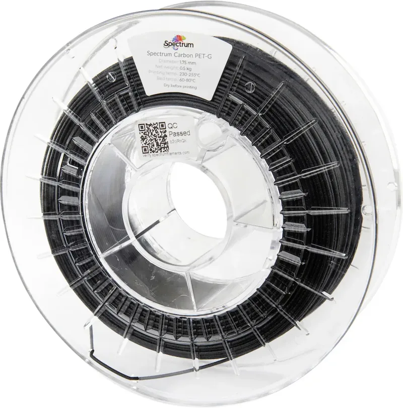 Spectrum Filaments 80467 PET-G Carbon Filament PETG Compound Kohlefaserverstärkt, Matt 1.75 mm 500 g Schwarz, Carbon InnoPET 1 St. von Spectrum Filaments – Produktfoto