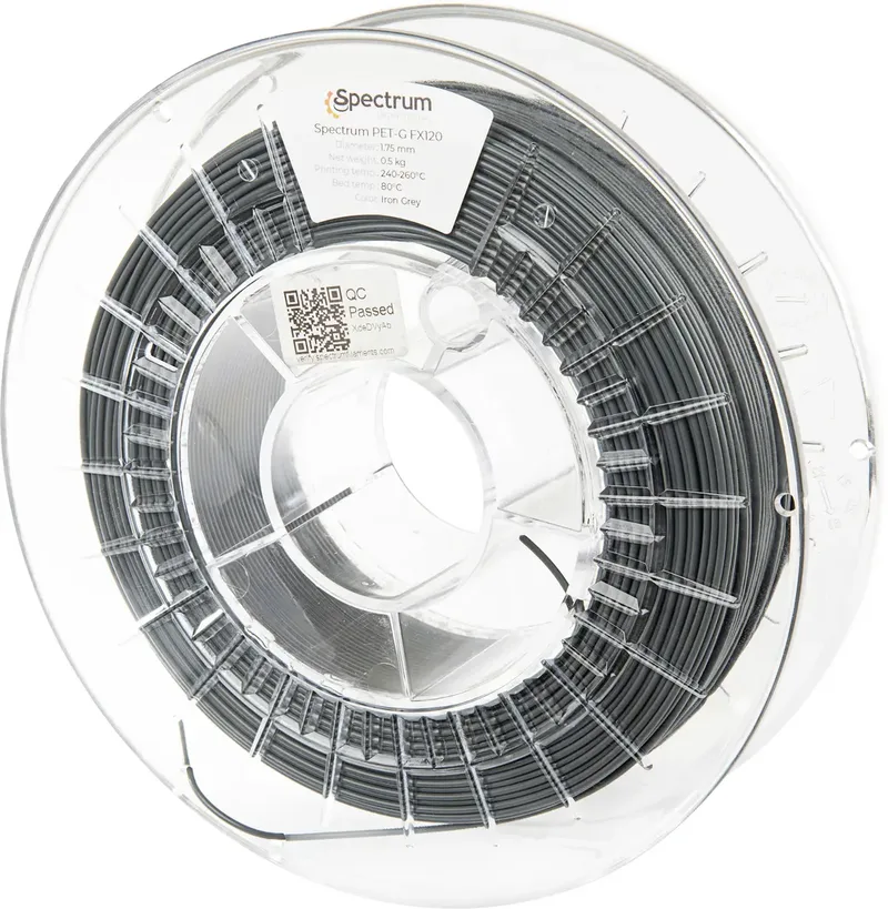 Spectrum Filaments 80475 PET-G FX120 Filament PETG hitzebeständig, flexibel, geruchsarm 1.75 mm 500 g Grau 1 St. von Spectrum Filaments – Produktfoto