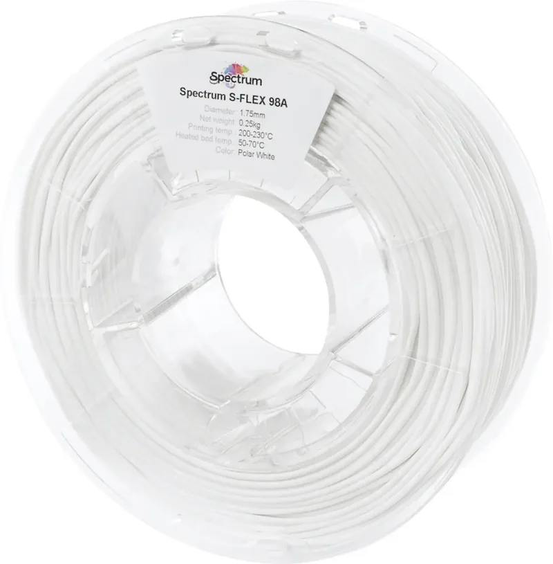 Spectrum Filaments 80522 S-Flex 98A Filament TPU flexibel 1.75 mm 250 g polar white, Polarweiß, Weiß 1 St. von Spectrum Filaments – Produktfoto