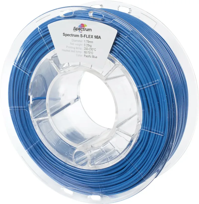 Spectrum Filaments 80525 S-Flex 98A Filament Flexibles Filament flexibel, chemisch beständig, verzugsfrei 1.75 mm 250 g Pacific Blue, Blau 1 St. von Spectrum Filaments – Produktfoto