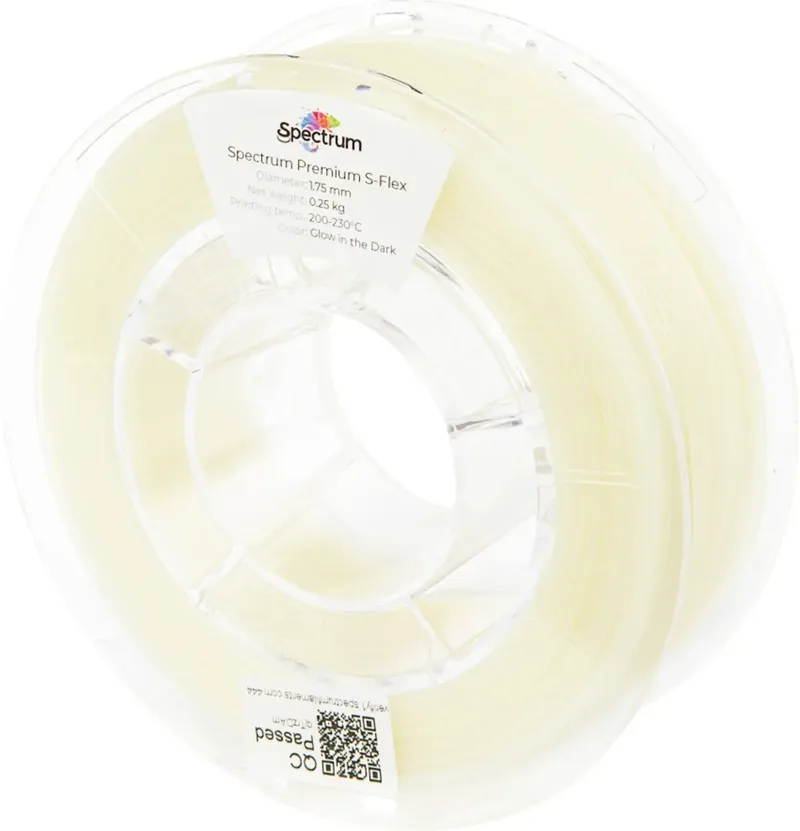 Spectrum Filaments 80529 S-Flex 98A Glow in the Dark Filament Flexibles Filament flexibel, chemisch beständig, verzugsfrei, nachleuchtend 1.75 mm 250 g Glow von Spectrum Filaments – Produktfoto
