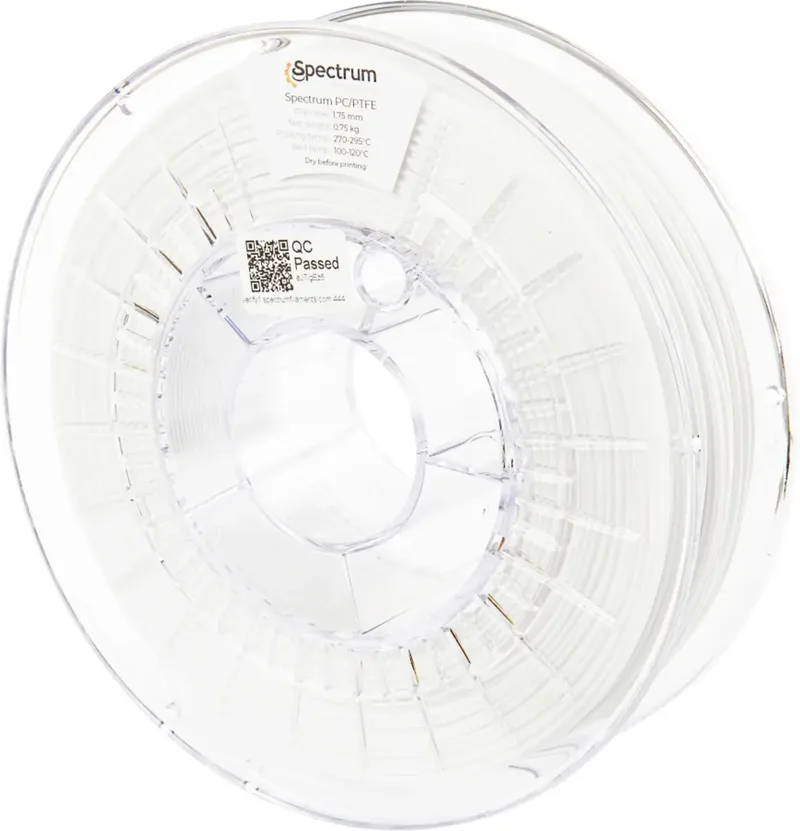 Spectrum Filaments 80540 PC/PTFE Filament PC/PTFE hitzebeständig, chemisch beständig 1.75 mm 750 g Natural, Natur 1 St. von Spectrum Filaments – Produktfoto