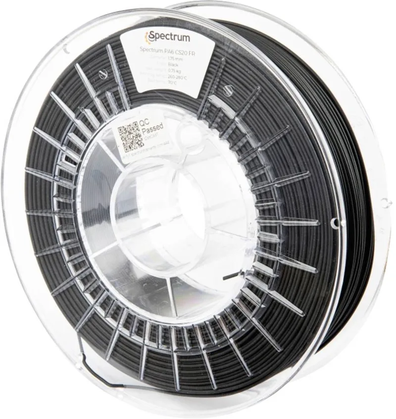 Spectrum Filaments 80541 PA6 CS20 FR V0 Filament PA6 Hittebestendig 1.75 mm 750 g Zwart 1 stuk(s) van Spectrum Filaments in Kleurloos – productfoto 1 van 2