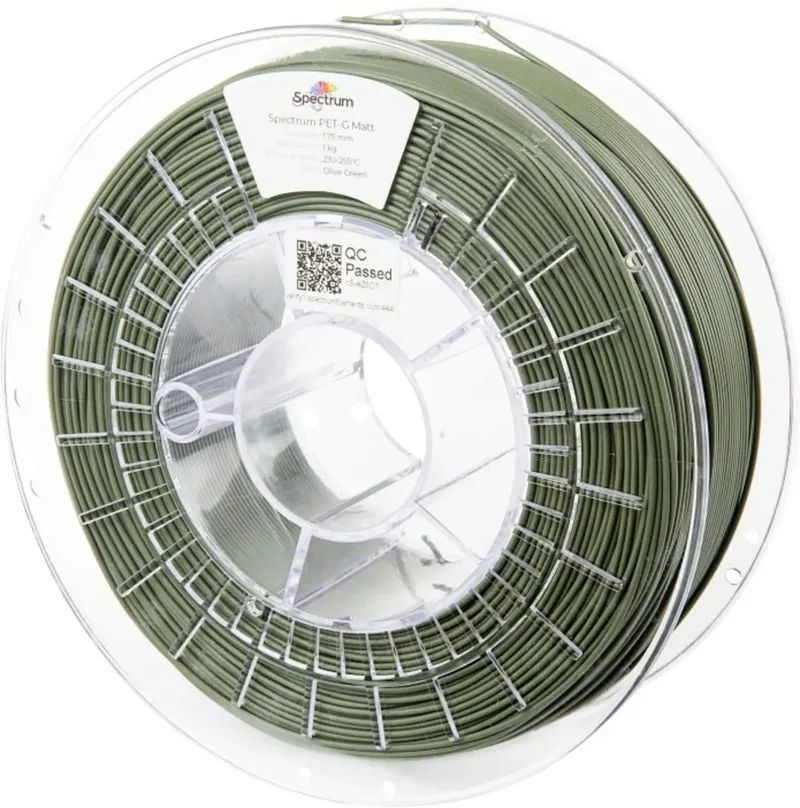 Spectrum Filaments 80548 PET-G MATT Filament PETG Matt, UV-beständig, verzugsfrei 1.75 mm 1000 g Olivgrün (matt), Grün 1 St. von Spectrum Filaments – Produktfoto