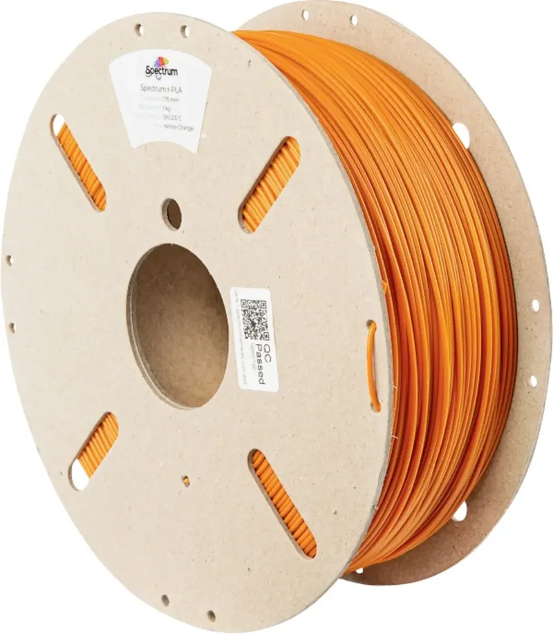 Spectrum Filaments 80560 recycled PLA Filament PLA Recyceltes PLA 1.75 mm 1000 g Gelb-Orange, Orange 1 St. von Spectrum Filaments – Produktfoto