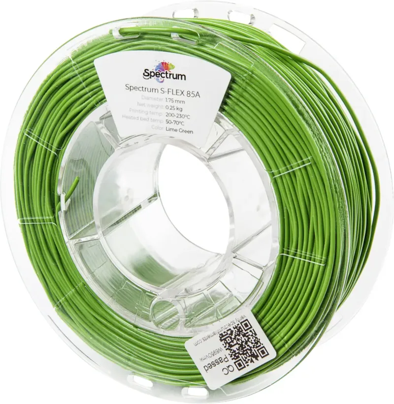 Spectrum Filaments 80568 S-Flex 85A Filament Flexibles Filament flexibel, chemisch beständig, schlagfest, verzugsfrei 1.75 mm 250 g lime green, Grün 1 St. von Spectrum Filaments – Produktfoto