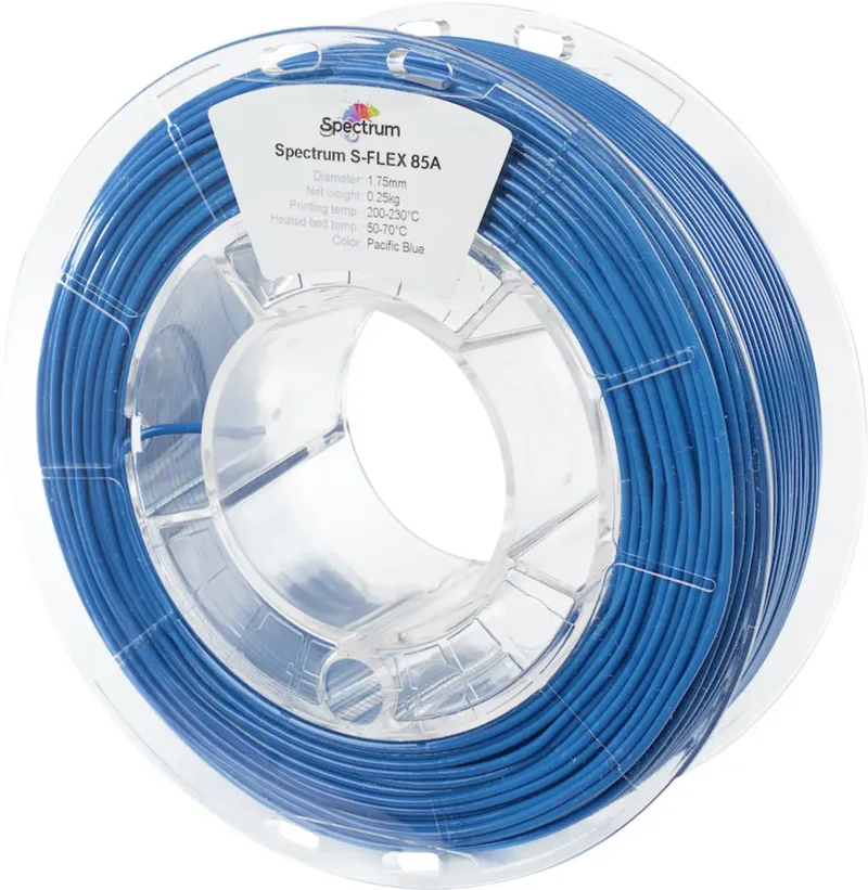 Spectrum Filaments 80570 S-Flex 85A Filament Flexibles Filament flexibel, chemisch beständig, schlagfest, verzugsfrei 1.75 mm 250 g Pacific Blue, Blau 1 St. von Spectrum Filaments – Produktfoto