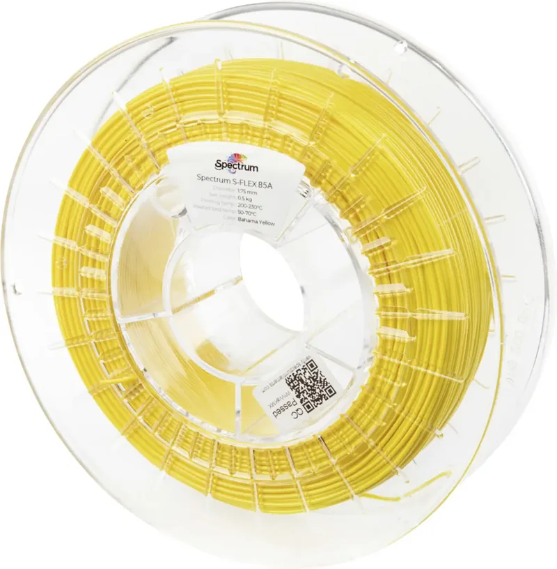 Spectrum Filaments 80572 S-Flex 85A Filament Flexibles Filament flexibel, chemisch beständig, schlagfest, verzugsfrei 1.75 mm 500 g bahama yellow, Gelb 1 St. von Spectrum Filaments – Produktfoto