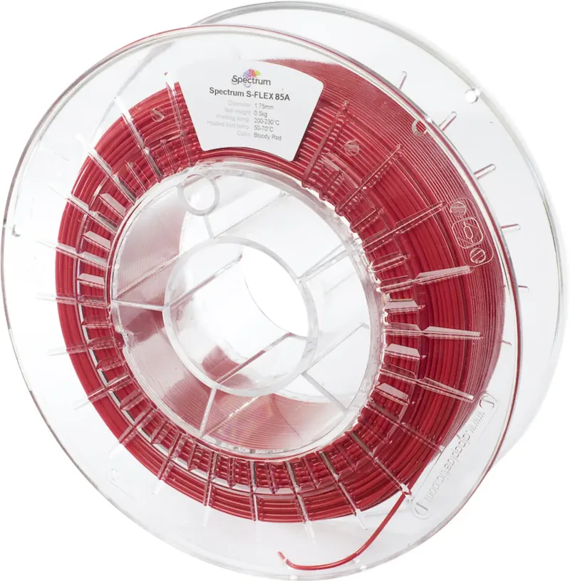 Spectrum Filaments 80573 S-Flex 85A Filament Flexibles Filament flexibel, chemisch beständig, schlagfest, verzugsfrei 1.75 mm 500 g bloody red, Rot 1 St. von Spectrum Filaments – Produktfoto