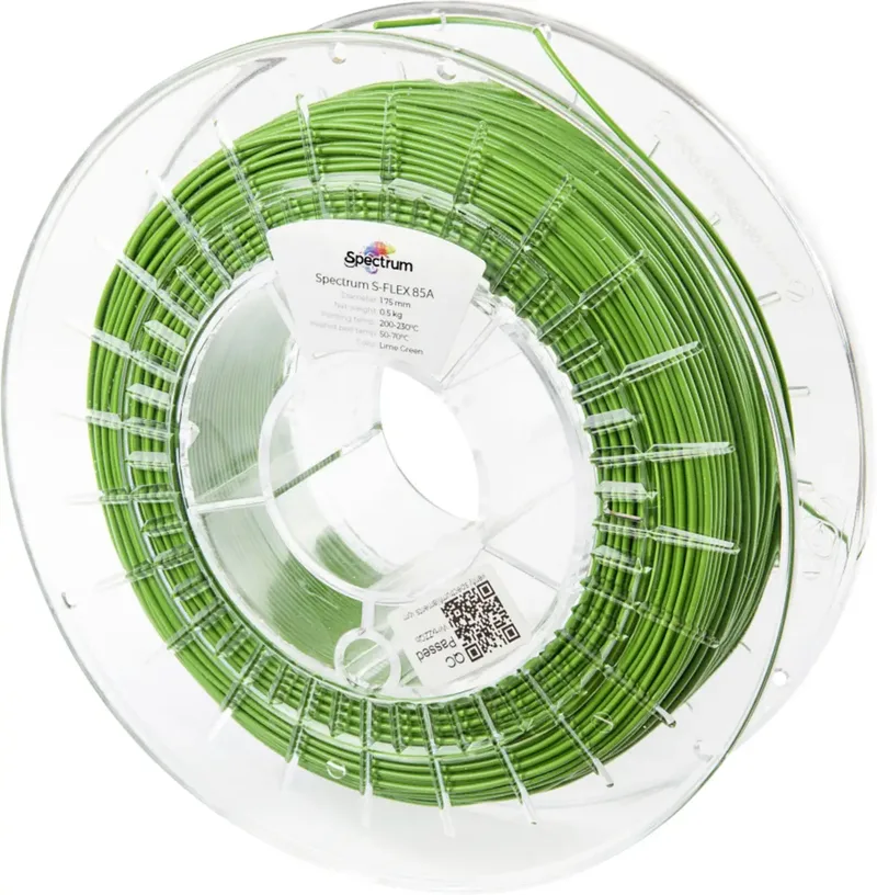 Spectrum Filaments 80575 S-Flex 85A Filament Flexibles Filament flexibel, chemisch beständig, schlagfest, verzugsfrei 1.75 mm 500 g lime green, Grün 1 St. von Spectrum Filaments – Produktfoto