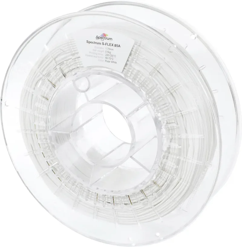 Spectrum Filaments 80578 S-Flex 85A Filament Flexibles Filament flexibel, chemisch beständig, schlagfest, verzugsfrei 1.75 mm 500 g polar white, Weiß 1 St. von Spectrum Filaments – Produktfoto