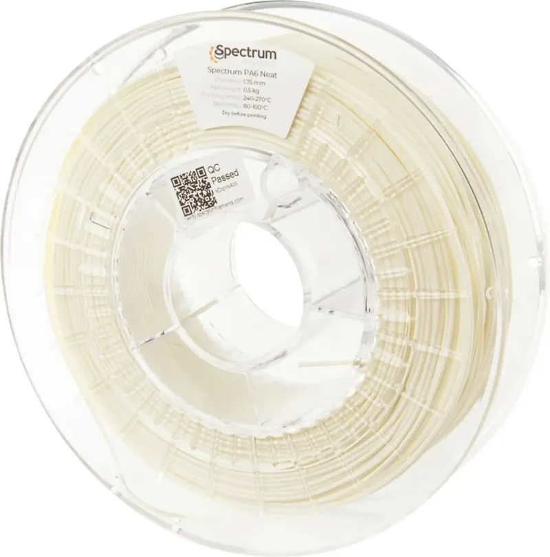 Spectrum Filaments 80583 PA6 Neat Filament PA6 hitzebeständig, Kriechfestigkeit, chemisch beständig, hohe Steifigkeit 1.75 mm 750 g Natural 1 St. von Spectrum Filaments – Produktfoto