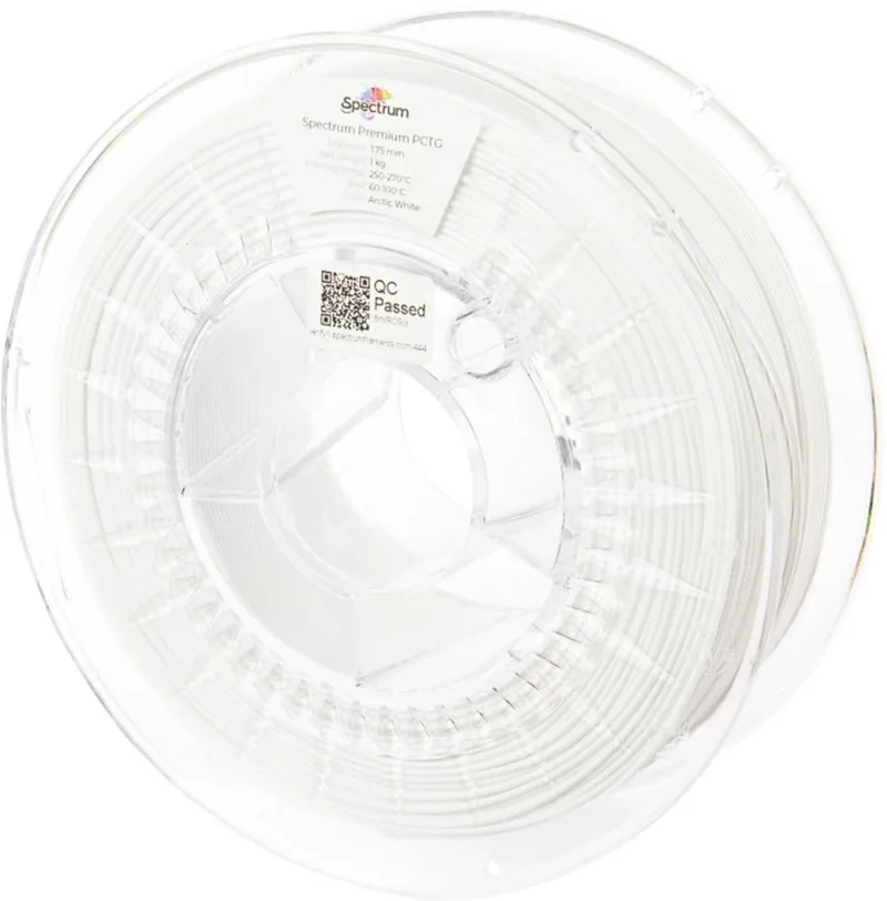 Spectrum Filaments 80660 Premium PCTG Filament PCTG Chemisch bestendig, Geurarm 1.75 mm 1000 g Arctic White, Wit 1 stuk van Spectrum Filaments in Kleurloos – productfoto