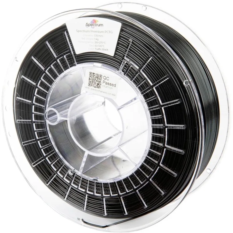 Spectrum Filaments 80665 Premium PCTG Filament PCTG Chemisch bestendig, Geurarm 1.75 mm 1000 g Traffic Black, Zwart 1 s van Spectrum Filaments in Kleurloos – productfoto