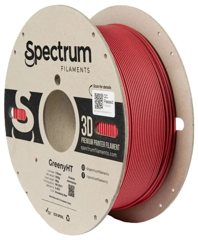 Spectrum Filaments 80702 GreenyHT Filament PLA hitzebeständig, hohe Steifigkeit, Matt 1.75 mm 1000 g Rot 1 St. von Spectrum Filaments – Produktfoto