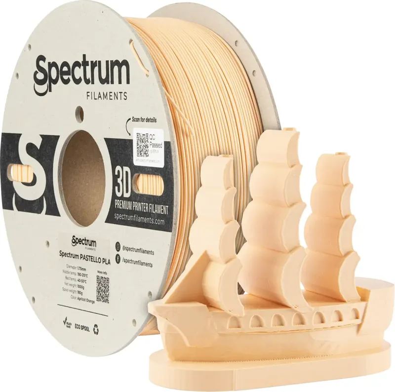 Spectrum Filaments 80708 Pastello PLA Filament PLA Matt 1.75 mm 1000 g apricot orange, Orange, Pastell 1 St. von Spectrum Filaments – Produktfoto