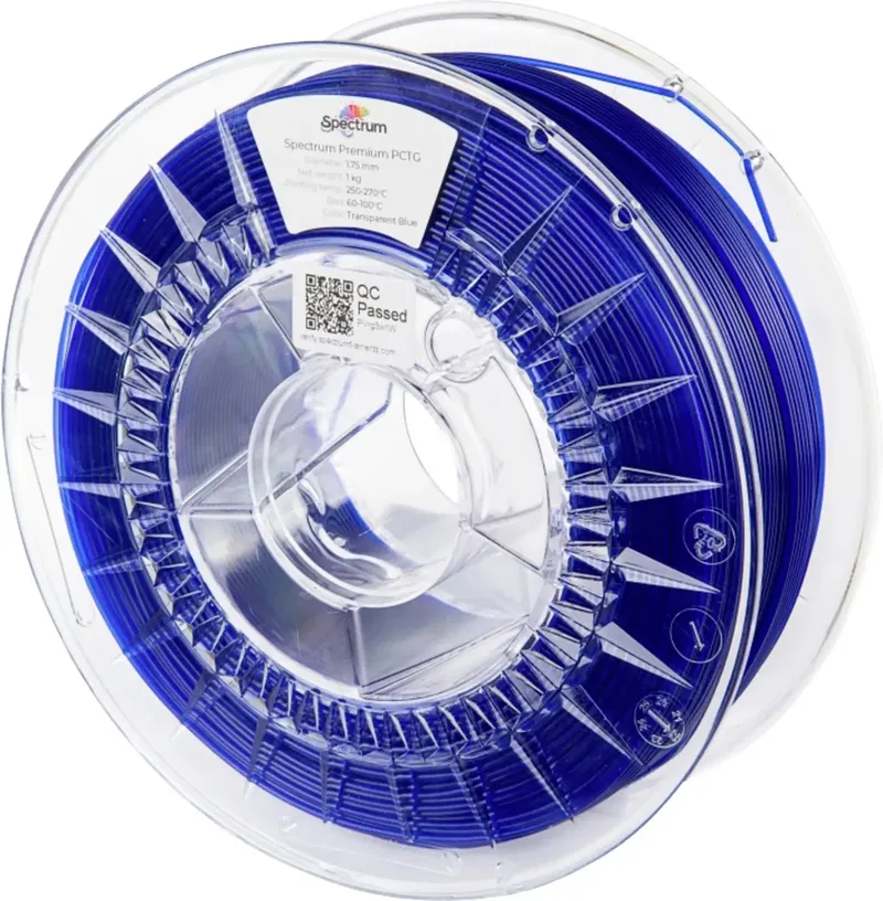 Spectrum Filaments 80739 Premium PCTG Filament PCTG chemisch beständig, geruchsarm 1.75 mm 1000 g Transparent Blue, Blau 1 St. von Spectrum Filaments – Produktfoto