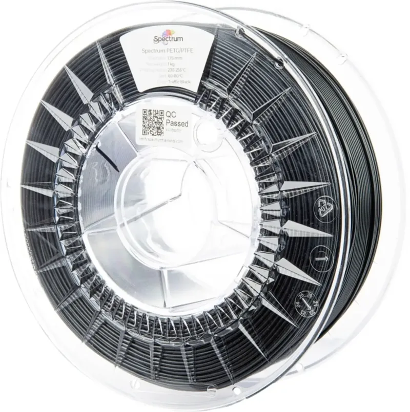 Spectrum Filaments 80742 PET-G/PTFE Filament PETG/PTFE chemisch beständig 1.75 mm 1000 g Traffic Black, Schwarz 1 St. von Spectrum Filaments – Produktfoto