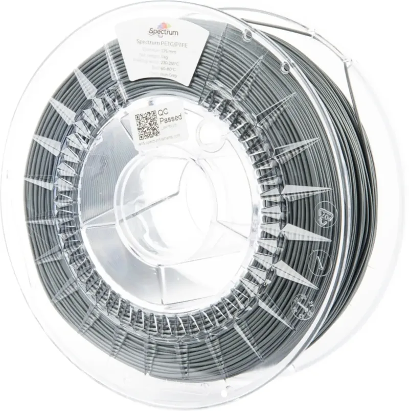 Spectrum Filaments 80744 PET-G/PTFE Filament PETG/PTFE chemisch beständig 1.75 mm 1000 g Dark-Grey, Grau 1 St. von Spectrum Filaments – Produktfoto