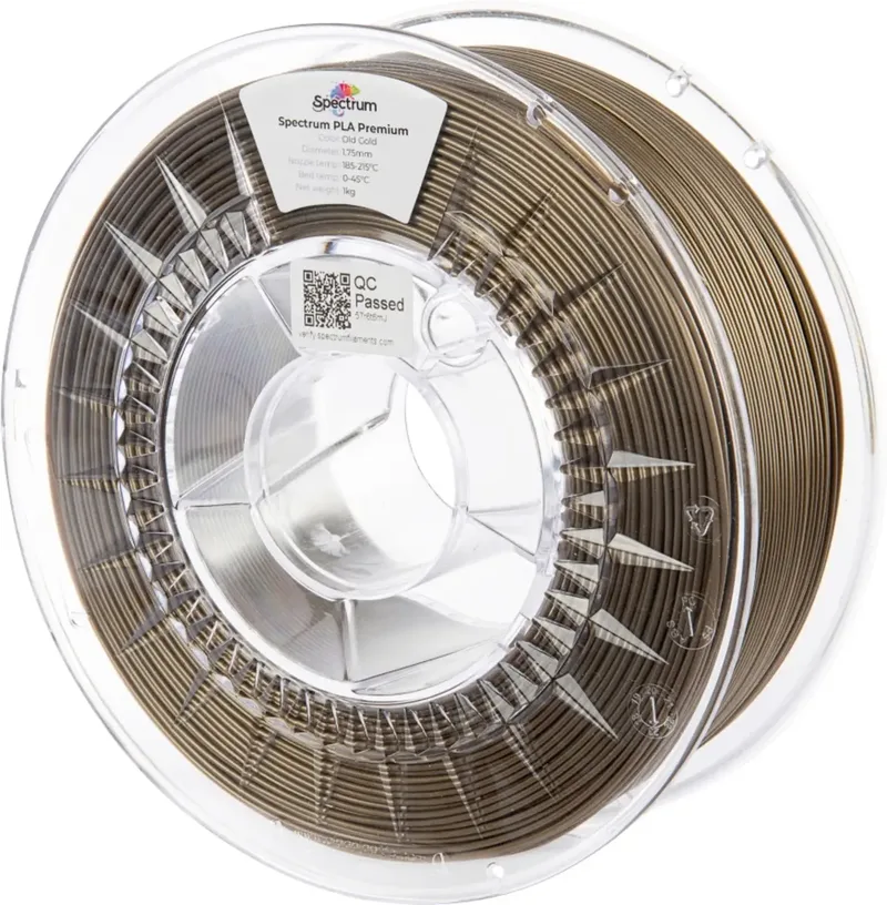Spectrum Filaments 80850 PLA Premium Filament PLA hohe Zugfestigkeit 1.75 mm 1000 g old gold, Gold 1 St. von Spectrum Filaments – Produktfoto