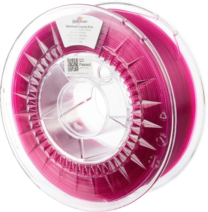 Spectrum Filaments 80886 PLA Crystal Filament PLA Erhöhte Extrusionsrate 1.75 mm 1000 g Frozen Berry, Rot 1 St. von Spectrum Filaments – Produktfoto