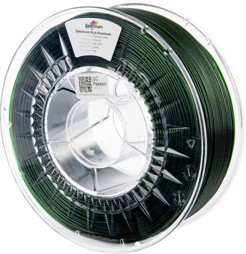 Spectrum Filaments 80896 PLA Premium Filament PLA hohe Zugfestigkeit 1.75 mm 1000 g flipflop green, Grün 1 St. von Spectrum Filaments – Produktfoto