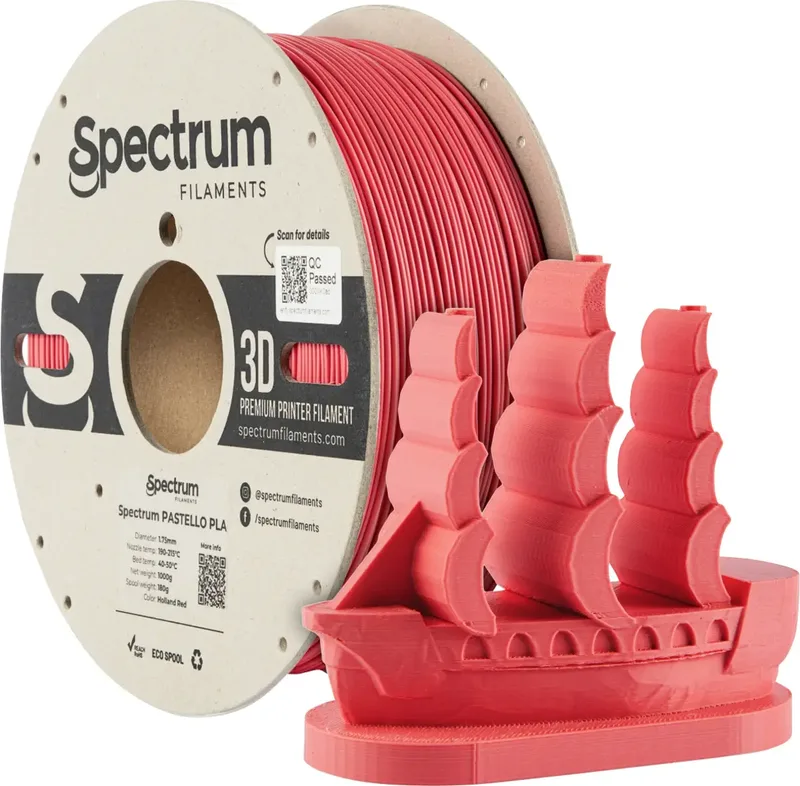 Spectrum Filaments 80899 Pastello PLA Filament PLA Matt 1.75 mm 1000 g holland red, Rot, Pastell 1 St. von Spectrum Filaments – Produktfoto