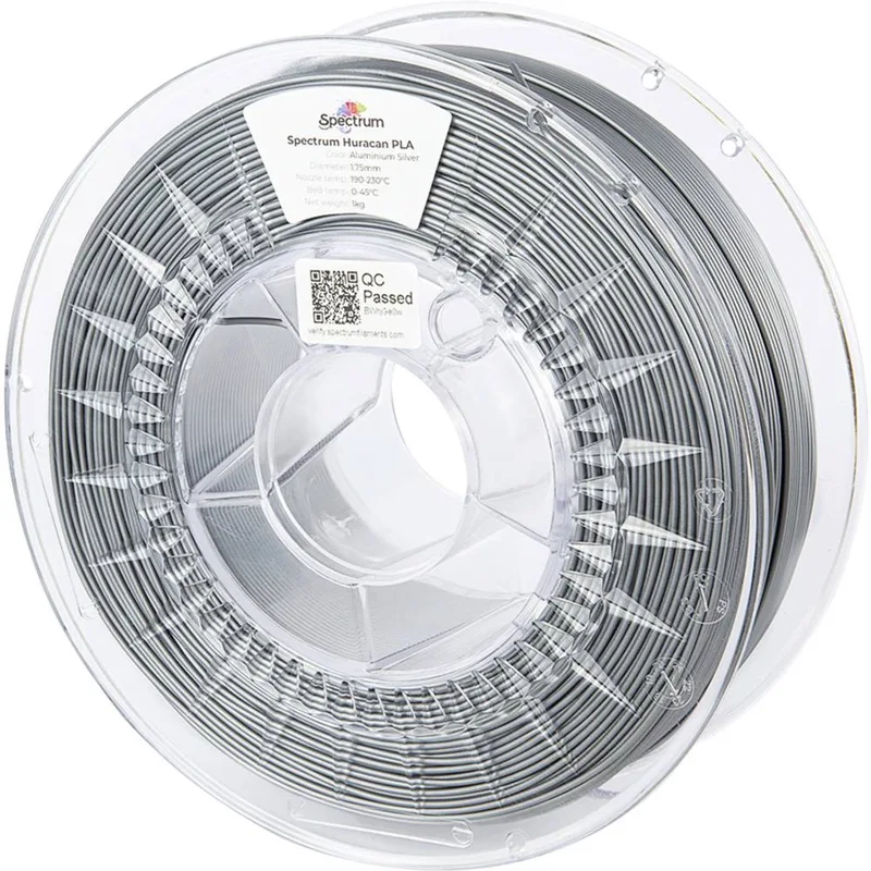 Spectrum Filaments 80918 Huracan PLA ALUMINIUM SILVER Filament PLA kunststof Highspeed filament, Verhoogde extrusionsra van Spectrum Filaments in Kleurloos – productfoto 1 van 2