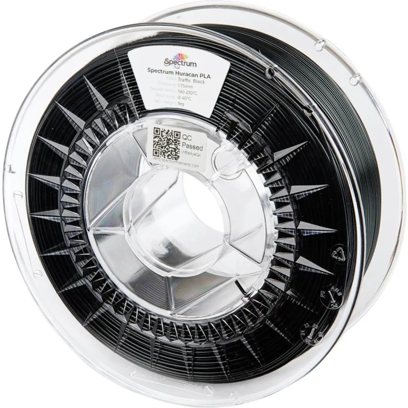 Spectrum Filaments 80930 Huracan PLA TRAFFIC BLACK Filament PLA kunststof Highspeed filament, Verhoogde extrusionsrate van Spectrum Filaments in Kleurloos – productfoto
