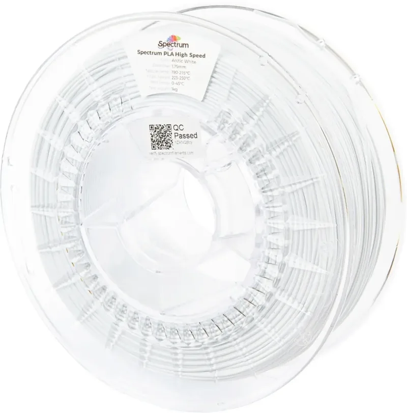 Spectrum Filaments 81048 PLA High Speed Filament PLA Highspeed Filament, hohe Steifigkeit, hohe Zugfestigkeit 1.75 mm 1000 g arctic white, Weiß 1 St. von Spectrum Filaments – Produktfoto