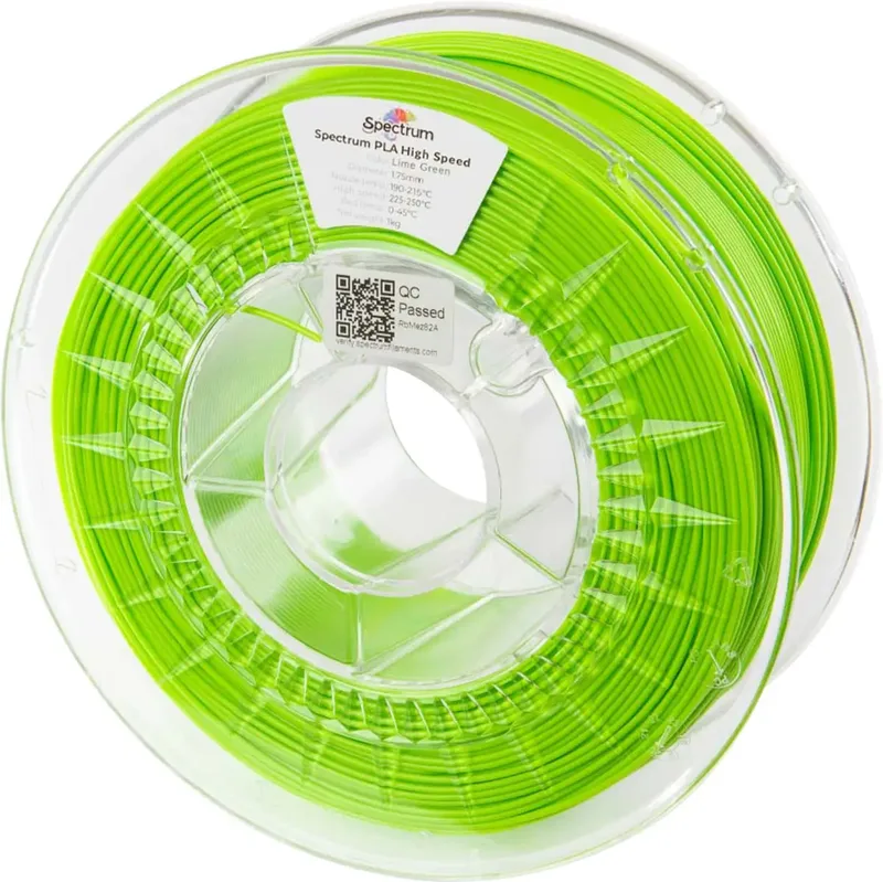 Spectrum Filaments 81058 PLA High Speed Filament PLA Highspeed Filament, hohe Steifigkeit, hohe Zugfestigkeit 1.75 mm 1000 g lime green, Grün 1 St. von Spectrum Filaments – Produktfoto