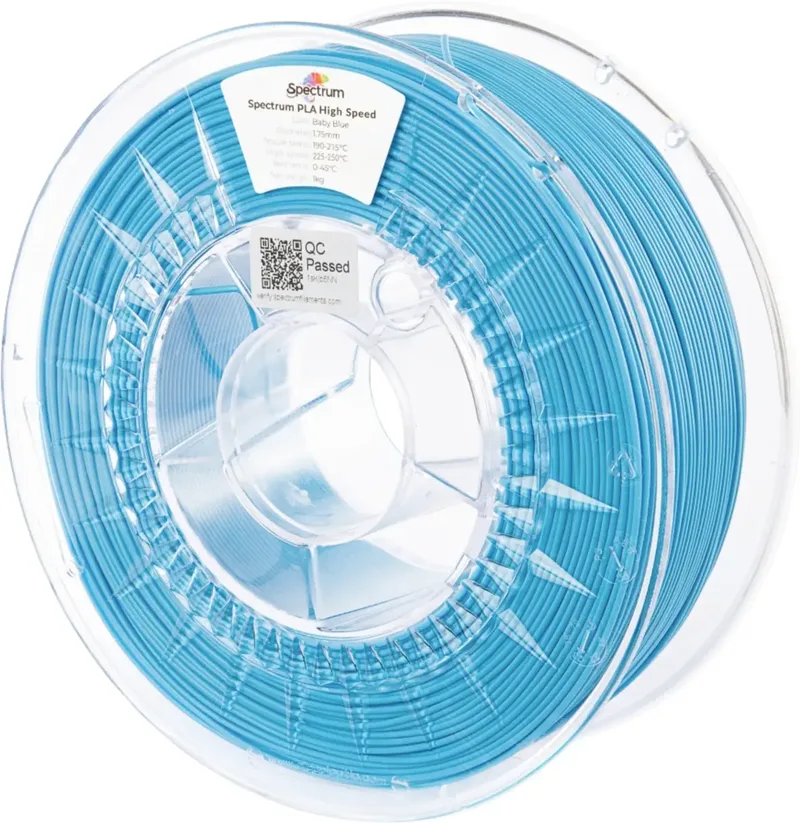 Spectrum Filaments 81062 PLA High Speed Filament PLA Highspeed Filament, hohe Steifigkeit, hohe Zugfestigkeit 1.75 mm 1000 g baby blue, Blau 1 St. von Spectrum Filaments – Produktfoto
