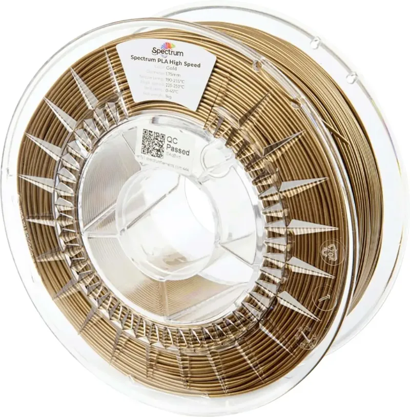 Spectrum Filaments 81065 PLA High Speed Filament PLA Highspeed Filament, hohe Steifigkeit, hohe Zugfestigkeit 1.75 mm 1000 g Gold 1 St. von Spectrum Filaments – Produktfoto