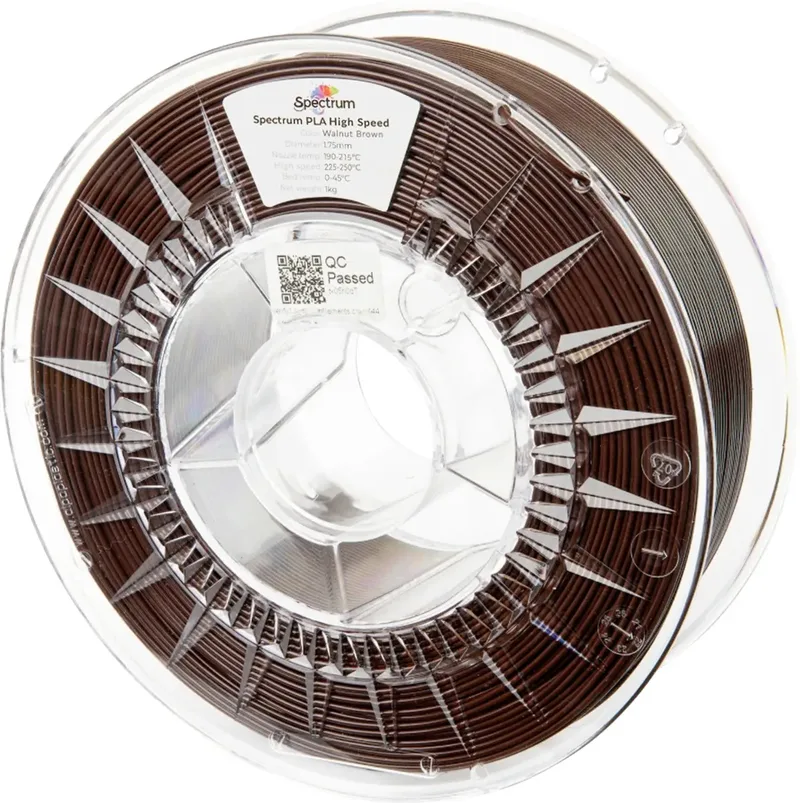 Spectrum Filaments 81066 PLA High Speed Filament PLA Highspeed Filament, hohe Steifigkeit, hohe Zugfestigkeit 1.75 mm 1000 g Walnut Brown, Walnuss, Braun 1 St. von Spectrum Filaments – Produktfoto