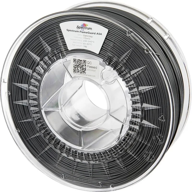 Spectrum Filaments 81445 FlameGuard ASA 275 Filament ASA flammhemmend, hitzebeständig, UV-beständig, witterungsbeständig 1.75 mm 1000 g Dark-Grey, Grau 1 St. von Spectrum Filaments – Produktfoto