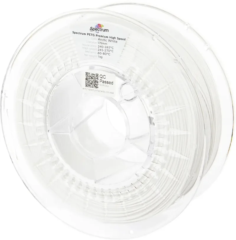 Spectrum Filaments 81538 PETG Premium High Speed Filament PETG Highspeed Filament, chemisch beständig 1.75 mm 1000 g arctic white 1 St. von Spectrum Filaments – Produktfoto
