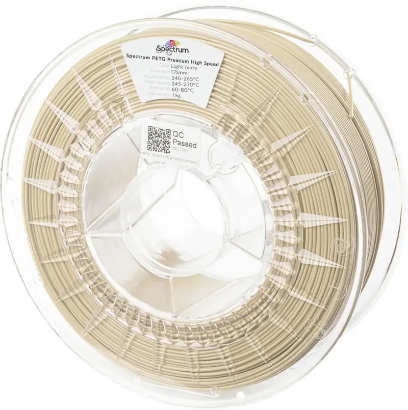 Spectrum Filaments 81541 PETG Premium High Speed Filament PETG Highspeed Filament, chemisch beständig 1.75 mm 1000 g Light Ivory, Elfenbein 1 St. von Spectrum Filaments – Produktfoto