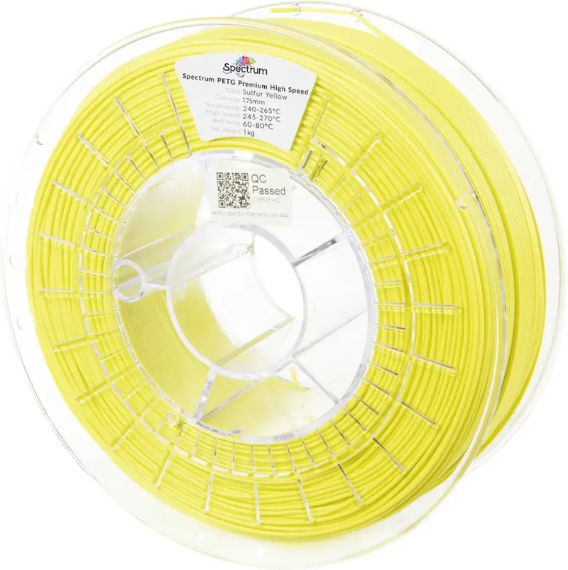 Spectrum Filaments 81547 PETG Premium High Speed Filament PETG Highspeed Filament, chemisch beständig 1.75 mm 1000 g Sulfur Yellow, Gelb 1 St. von Spectrum Filaments – Produktfoto