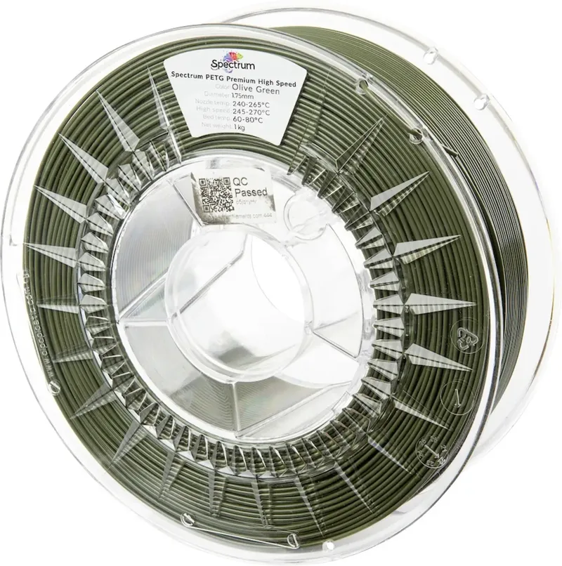 Spectrum Filaments 81548 PETG Premium High Speed Filament PETG Highspeed Filament, chemisch beständig 1.75 mm 1000 g Olivgrün, Grün 1 St. von Spectrum Filaments – Produktfoto