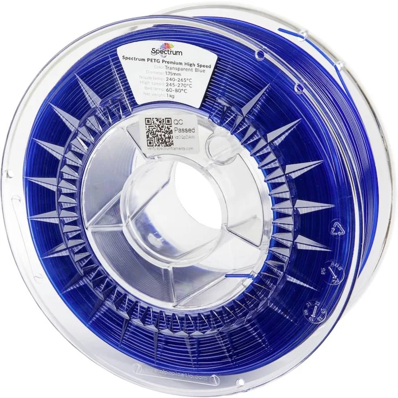 Spectrum Filaments 81550 PETG Premium High Speed Filament PETG Highspeed filament, Chemisch bestendig 1.75 mm 1000 g Tr van Spectrum Filaments in Kleurloos – productfoto 1 van 2