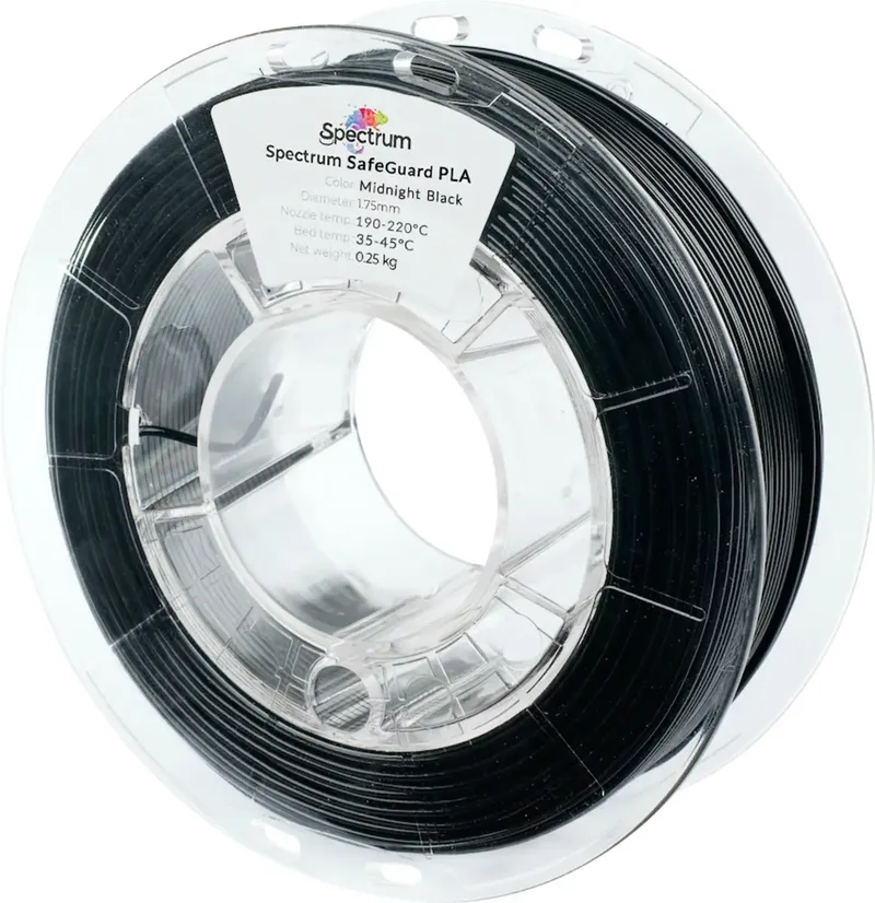 Spectrum Filaments 81552 Safeguard PLA Filament PLA antibakteriell 1.75 mm 250 g Deep Black, Schwarz 1 St. von Spectrum Filaments – Produktfoto