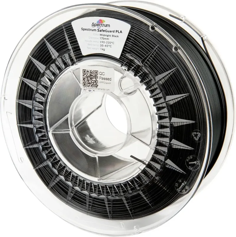 Spectrum Filaments 81554 Safeguard PLA Filament PLA antibakteriell 1.75 mm 1000 g Deep Black, Schwarz 1 St. von Spectrum Filaments – Produktfoto