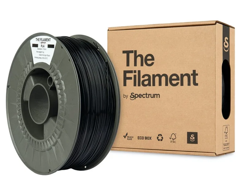 The Filament by Spectrum PLA midnight 1 kg Filament fra Spectrum Filaments, Sort – produktbillede