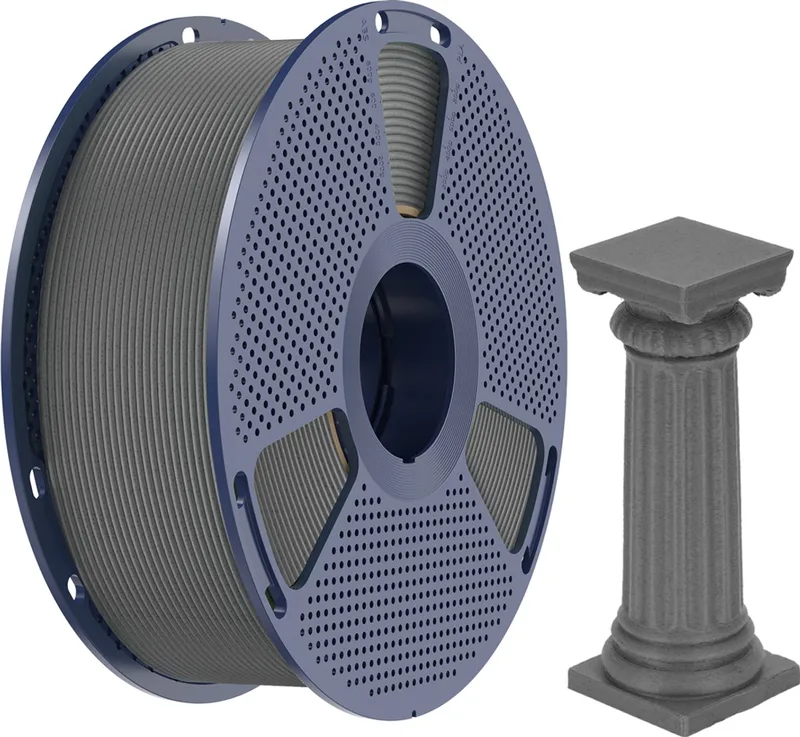 High Speed PLA 3D-filament 1.75mm 1kg Marmer van Sunlu in Ashen Concrete – productfoto