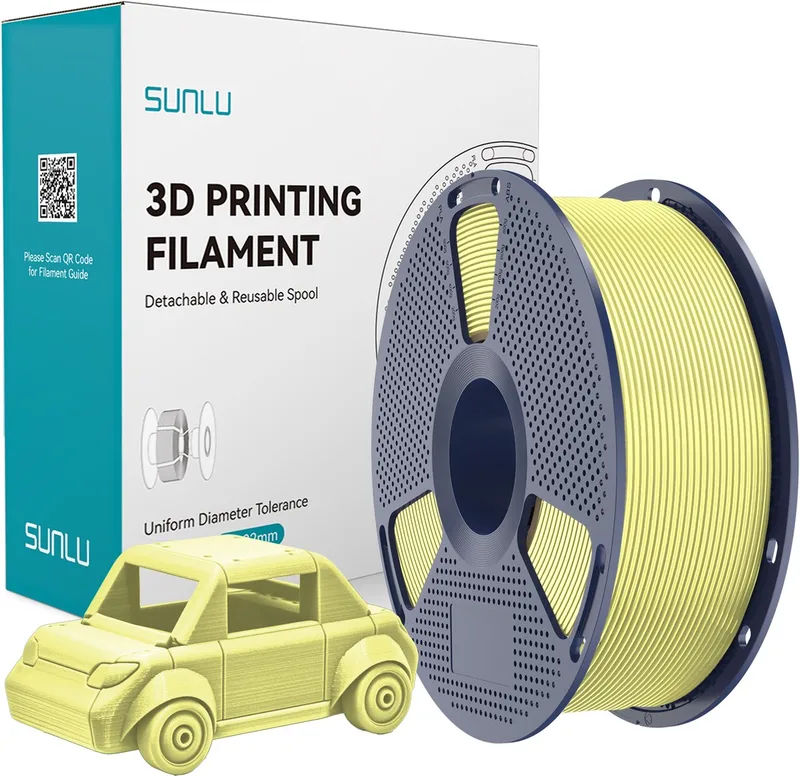 PETG 3D Filament 1.75mm 1kg från Sunlu, Lemon – produktbild