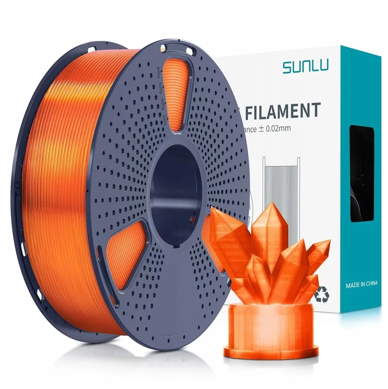 PETG Oranje transparant / Orange 1kg - 1.75mm - 3D printer filament van Sunlu in Oranje transparant, Oranje – productfoto