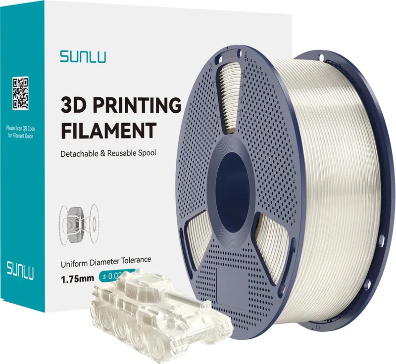 PLA+ 1 kg - 1.75mm - 3D printer filament de Sunlu en Transparent – photo produit