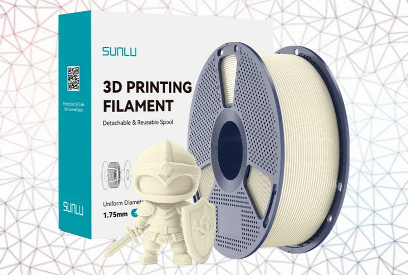 PLA+ Bone White 1 kg - 1.75mm - 3D printer filament van Sunlu in Ivoor – productfoto